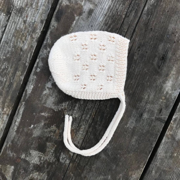 Organic Cotton Knit Baby Ecru Bonnet