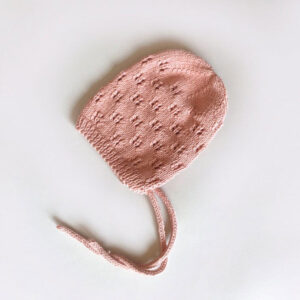 Organic Cotton Knit Pink Baby Bonnet