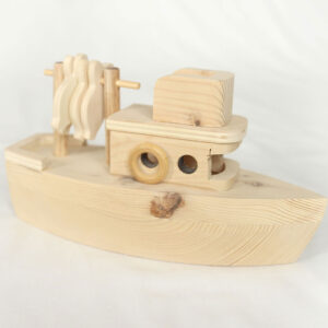 wooden toy fishing boat